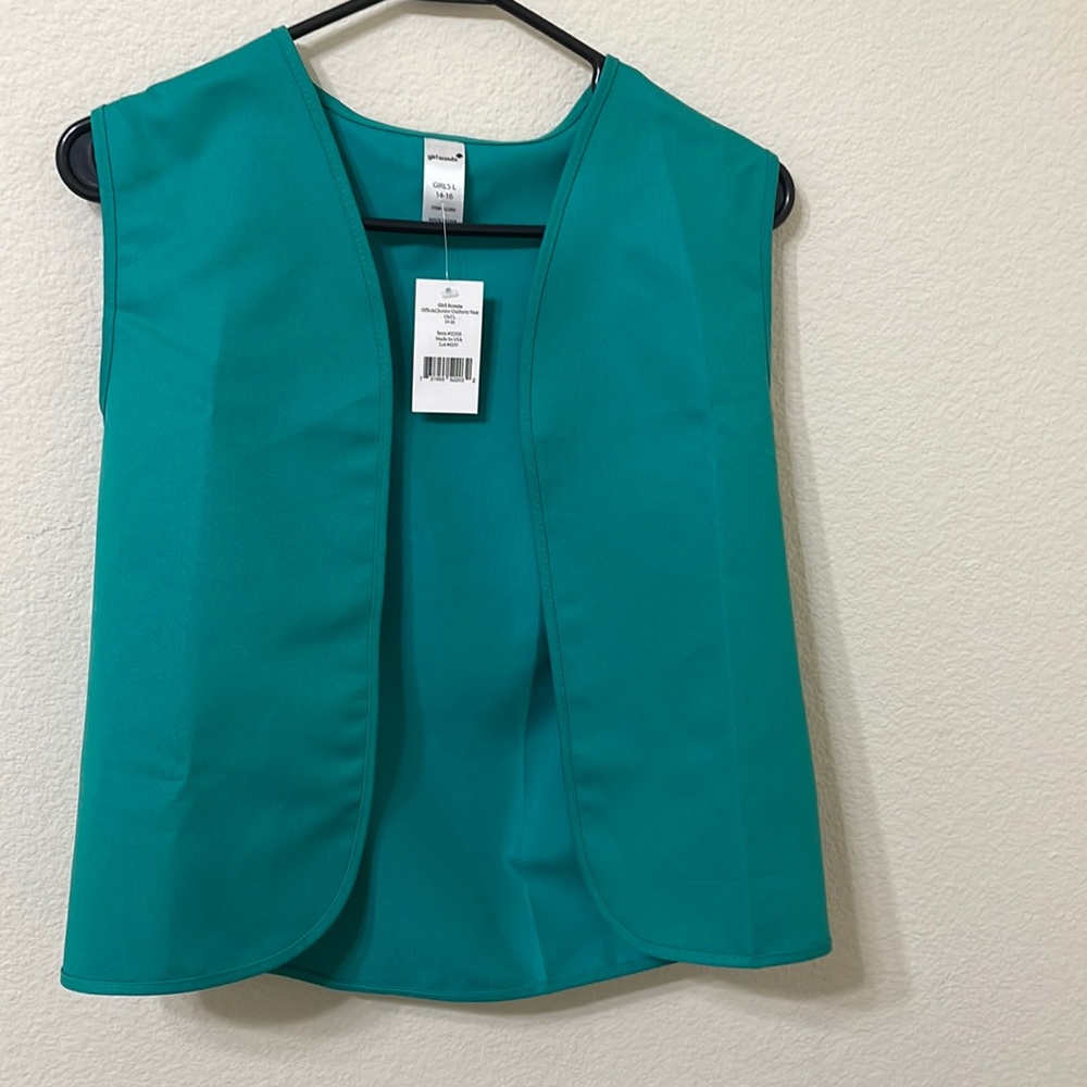 Girl Scout Vest- brand new with tags . Size 14-16
